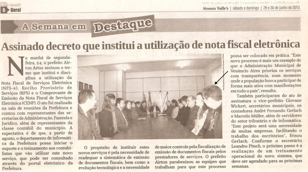 Decreto que instituiu a NFS-e